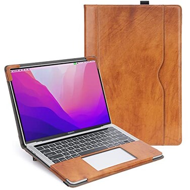 TT TYTX TYTX Compatible with MacBook Pro Genuine Leather Case 13 Inch 20162022 A1989 A1706 A1708 A2159 A2289 A2251 A2338 M1 M2 Laptop Sleeve Protective Folio Book Cover Genuine Brown