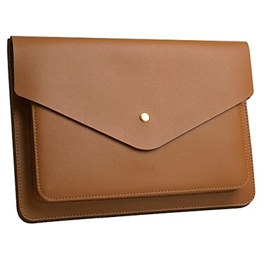 Benfan Leather Laptop Sleeve Compatible with New 14 inch MacBook Pro A2442Old MacBook Air 13 A1466 A1369 Old MacBook Pro 13 A1502 A1425 Surface Laptop 135 Color Brown