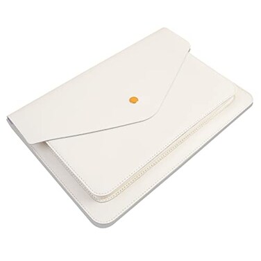 Benfan Leather Laptop Sleeve 13 Inch Compatible for 2024 13inch MacBook Air A3113 M313 MacBook Pro M2 Surface Pro 3 4 5 6 7 Dell XPS 13 Color White