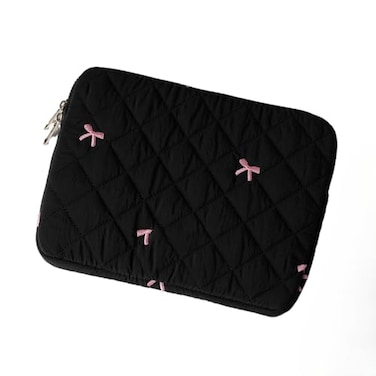 Attria Cute Bow Graphic Carrying Laptop Bag Y2K Preppy Laptop Sleeve Case Bag Kawaii Pad Computer Protect Case Pouch 1314 inchBlack