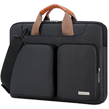 Lacdo 360 Protective Laptop Shoulder Bag 16 inch Computer Bag for 16 inch MacBook Pro M5 ProMax A3428 A3429 2026 M4M3M2M1 Pro Max A3403 A3186 A2991 A2780 A2485 20242019 Messenger Bag Black