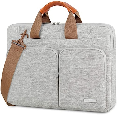 Lacdo 360 Protective Laptop Shoulder Bag for 13 inch MacBook Air M5 A3449 2026 M4 A3240 2025 M3 A3113 M2 A2681 M1 A2337 A2179 A1932 13 inch MacBook Neo A18 Pro A3404 2026 Computer Bag Gray