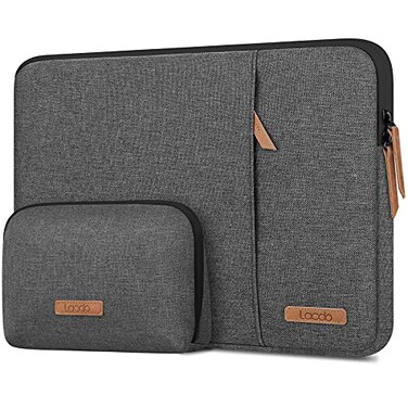 Lacdo 360 Protective Laptop Sleeve Case for 16 inch New MacBook Pro M5 ProMax A3428 A3429 2026 M4M3M2M1 A3403 A3186 A2991 A2780 A2485 A2141 Computer Bag with Accessory Pouch Dark Gray