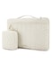 BAGSMART Laptop Case with Handle Puffy Padded Laptop Bag Sleeve for Women Portable MacBook AirPro Computer Case 1516 inch Beige