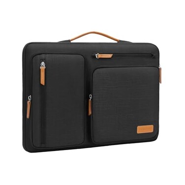 MOSISO 360 Protective Laptop Case 15 inch 15 inch Laptop Sleeve Compatible with MacBook Air M5 M4 M3 M2 20262023 Dell XPS Plus Side Open Carrying Case with 4 Zipper PocketsHandle Black