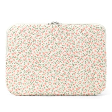 BBIQI Puffy Laptop Sleeve 13156 Inch Cute Quilted Laptop Protective Case Padded Floral Computer Sleeve for MacBook BPink 15 Inch