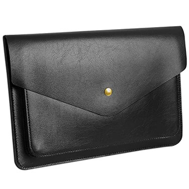 Benfan Leather Laptop Sleeve Compatible with New 15 inch MacBook Air 15 A3114 M3 Surface Laptop 15 Surface Book 135 Color Black