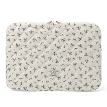 BBIQI Puffy Laptop Sleeve 13156 Inch Cute Quilted Laptop Protective Case Padded Floral Computer Sleeve for MacBook ALight Blue 15 Inch