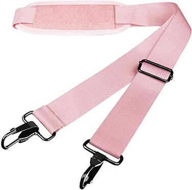 Askuko Shoulder Strap 56 Inch Universal Adjustable Shoulder Belt Replacement Laptop Bag Shoulder Strap with Metal Hooks for Briefcase Laptop Messenger Crossbody Bag Luggage Duffel Camera Pink
