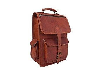 leather castle Vintage Full Grain Leather Backpack Shoulder Bag Fits 13 Inch Laptop Office School Everyday Rucksack Handbags