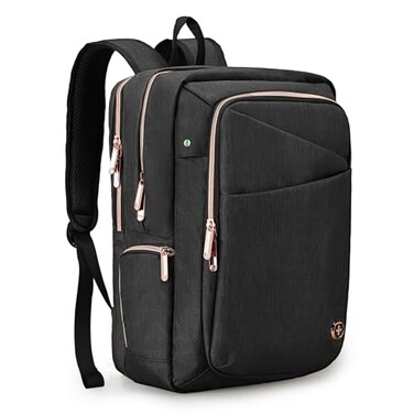 Swissdigital Design Business Laptop Backpack For WomenWith USB Charging Port Computer Work BackpackFits 156 Inch Laptop Compact Travel Casual BackpackBlack SD100601