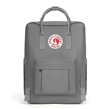 KALIDI Casual Laptop Backpack 15 Inches Classic Camping Rucksack Travel Outdoor Square Daypack College Hiking Gym Bag Grey