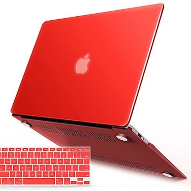 IBENZER Compatible with MacBook Air 11 Inch Case Model A1370 A1465 Soft Touch Plastic Hard Shell Case Bundle with Keyboard Cover for Mac Air 11 Red A11RD1
