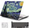 QCzyc Compatible with MacBook Pro 13 Inch Case M2M1 2025 20222017 A2338 A2289 A2251 A2159 A1989 A1706 A1708 Plastic Hard Shell CaseKeyboard SkinMac OS Keyboard Sticker Van Gogh Starry Sky