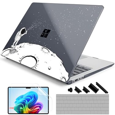 DONGKE Case for Microsoft Surface Laptop 2024 Windows 11 Copilot PC 138 Inch Touchscreen Display Protective Plastic Hard Shell Case with Keyboard Cover Screen Protector Astronaut