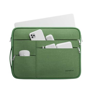 Omnpak 13inch Laptop Sleeve Case for MacBook Neo A18 ProMacBook Air M5 WaterResistant Protective Case with Side Handle and Pockets Carrying Case for 1314 MacBook AirPro M5M4M3M2M1
