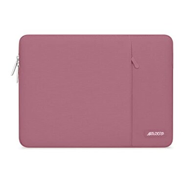 MOSISO Laptop Case 13 inch Laptop Sleeve Compatible with MacBook NeoAirPro 13 inch with A18M5M4M3M2M1 Chip 20262016 Polyester Vertical Computer Sleeve Bag with Pocket Dusty Rose