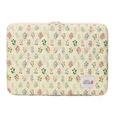 HICARRY Puffy Laptop Sleeve Case Cute Computer Bag 14 Inch Flower Printed Quilted Laptop Carrying Cases Protective Floral Soft Padded Cover Accessories Compatible with 14 Notebook Style A