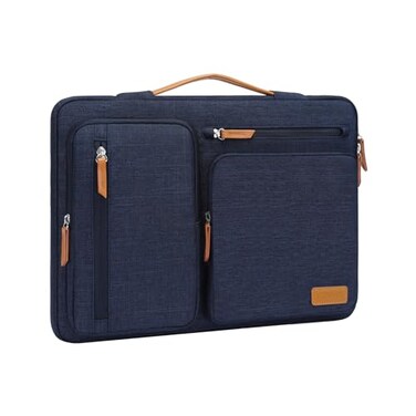 MOSISO 360 Protective Laptop Case 16 inch 15156 inch Laptop Sleeve Compatible with MacBook Pro 16 HP Acer Dell Lenovo ASUS Side Open Carrying Case with 4 Zipper PocketsHandle Navy Blue