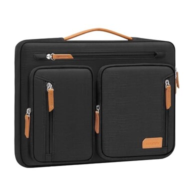 MOSISO 360 Protective Laptop Case 133 inch 13133 inch Laptop Sleeve Compatible with MacBook AirPro 13Pro 14 HP Dell Acer Side Open Carrying Computer Bag with 5 Accessory PocketsBelt Black