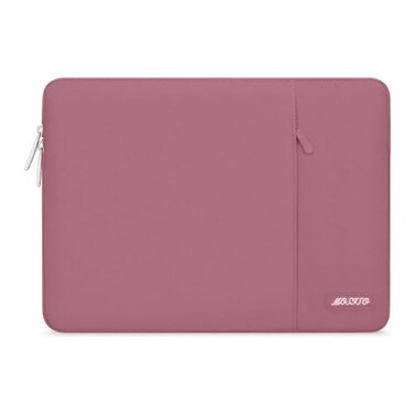 MOSISO Laptop Case 15 inch 15 inch Laptop Sleeve Compatible with MacBook Air M5 A3448 M4 A3241 M3 A3114 M2 A2941 20262023 Dell XPS Polyester Vertical Computer Sleeve Bag with Pocket Dusty Rose