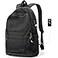Muzee Canvas Backpack for Women and Men Lightweight Classic Laptop Backpack with USB Charging Port for School Travel and Daily Use Black