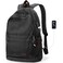 Muzee Canvas Backpack for Women and Men Lightweight Classic Laptop Backpack with USB Charging Port for School Travel and Daily Use Black