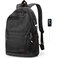 Muzee Canvas Backpack for Women and Men Lightweight Classic Laptop Backpack with USB Charging Port for School Travel and Daily Use Black