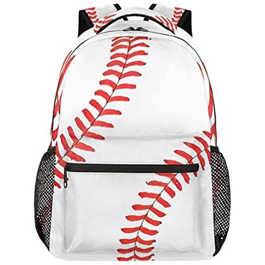 Kaifanee Baseball Backpack for Boys Sports Baseball Print Backpack 18 Inches Softball Bag Waterproof Travel Laptop Backpack