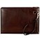 Time Resistance Leather Clutch for Men Organizer Wrist Bag Briefcase Handmade in Italy Brown