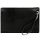 Time Resistance Leather Clutch for Men Organizer Wrist Bag Briefcase Handmade in Italy Black
