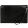 Time Resistance Leather Clutch for Men Organizer Wrist Bag Briefcase Handmade in Italy Black