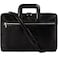 Time Resistance Slim Leather Briefcase Italian Handmade Leather Laptop Bag for Men and Women Black