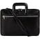 Time Resistance Slim Leather Briefcase Italian Handmade Leather Laptop Bag for Men and Women Black