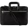 Time Resistance Slim Leather Briefcase Italian Handmade Leather Laptop Bag for Men and Women Black