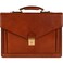 Time Resistance Leather Briefcase for Men Business Laptop Bag Italian Handmade Leather Bag Attache Gift Box Included Cognac Brown