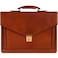 Time Resistance Leather Briefcase for Men Business Laptop Bag Italian Handmade Leather Bag Attache Gift Box Included Cognac Brown
