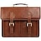 Time Resistance Leather Briefcase for Men Handcrafted in Italy Full Grain Messenger Bag Laptop Bag Cognac Brown