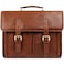 Time Resistance Leather Briefcase for Men Handcrafted in Italy Full Grain Messenger Bag Laptop Bag Cognac Brown