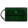 Time Resistance Leather Clutch for Men Organizer Wrist Bag Briefcase Handmade in Italy Green Gift Box Included