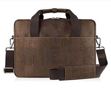 Corkor Cork Briefcase for Men Office Bag Faux Leather Natural Cork Environment Friendly Brown