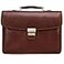 Banuce Premium Italian Full Grain Leather Briefcase for Men with Lock Fits 14 Inch Laptop for Business Travel Office Work with Shoulder Strap Brown