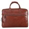 Banuce Premium Italian Full Grain Leather Briefcase for Men 14 Inch Laptop Bag for Business Travel Office Work with Luggage Strap and Shoulder Strap Brown