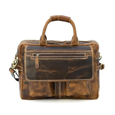 Kodiak Leather Buffalo Leather Pilot Bag Antique Brown
