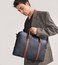 Cole Haan Mens Triboro Briefcase Navy BlazerNew British Tan