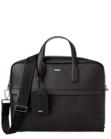 BOSS Zair Bonded Leather Brief Case Catfish Black One Size