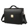Ecentaur Briefcases for Men Business Mens Leather Briefcase Locking Black Laptop Messenger Bag Lawyer Hard Case