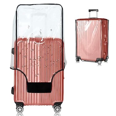 Esholife Luggage Covers for Suitcase Tsa Approved Clear PVC Waterproof Suitcase Covers Luggage Protectors 2628Inch 2598H x 2007L x 1240W
