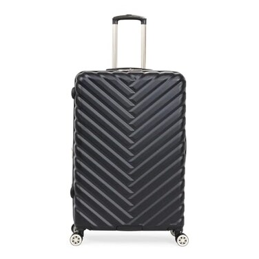 Kenneth Cole REACTION Madison Square Lightweight Hardside Chevron Expandable Spinner Luggage Black 28Inch Checked