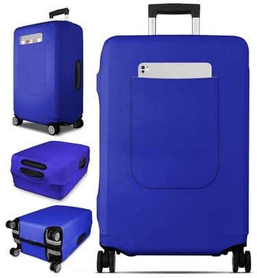 Slohif Luggage Cover for Suitcase Tsa Approved Protector Luggage Sleeve Suit Case Cover Travel Stretch Large Baggage Case Protective Washable Fit 2427 Inch Blue